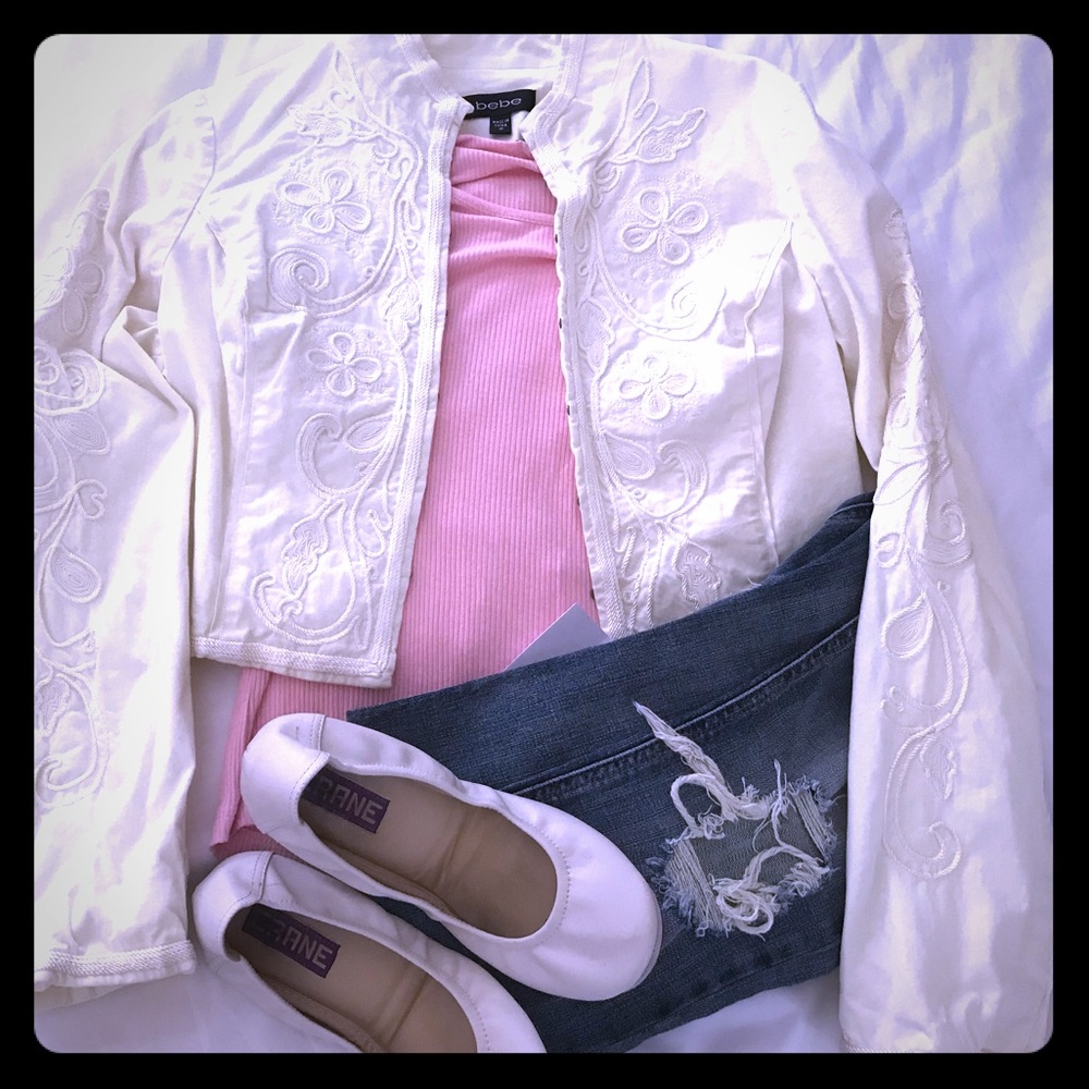 Vintage mandarin style embroidered Bebe jacket 10